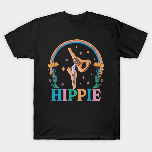 Funny Hippie Titianium Hip Replacement Joint Surgery Recovery T-Shirt by USProudness